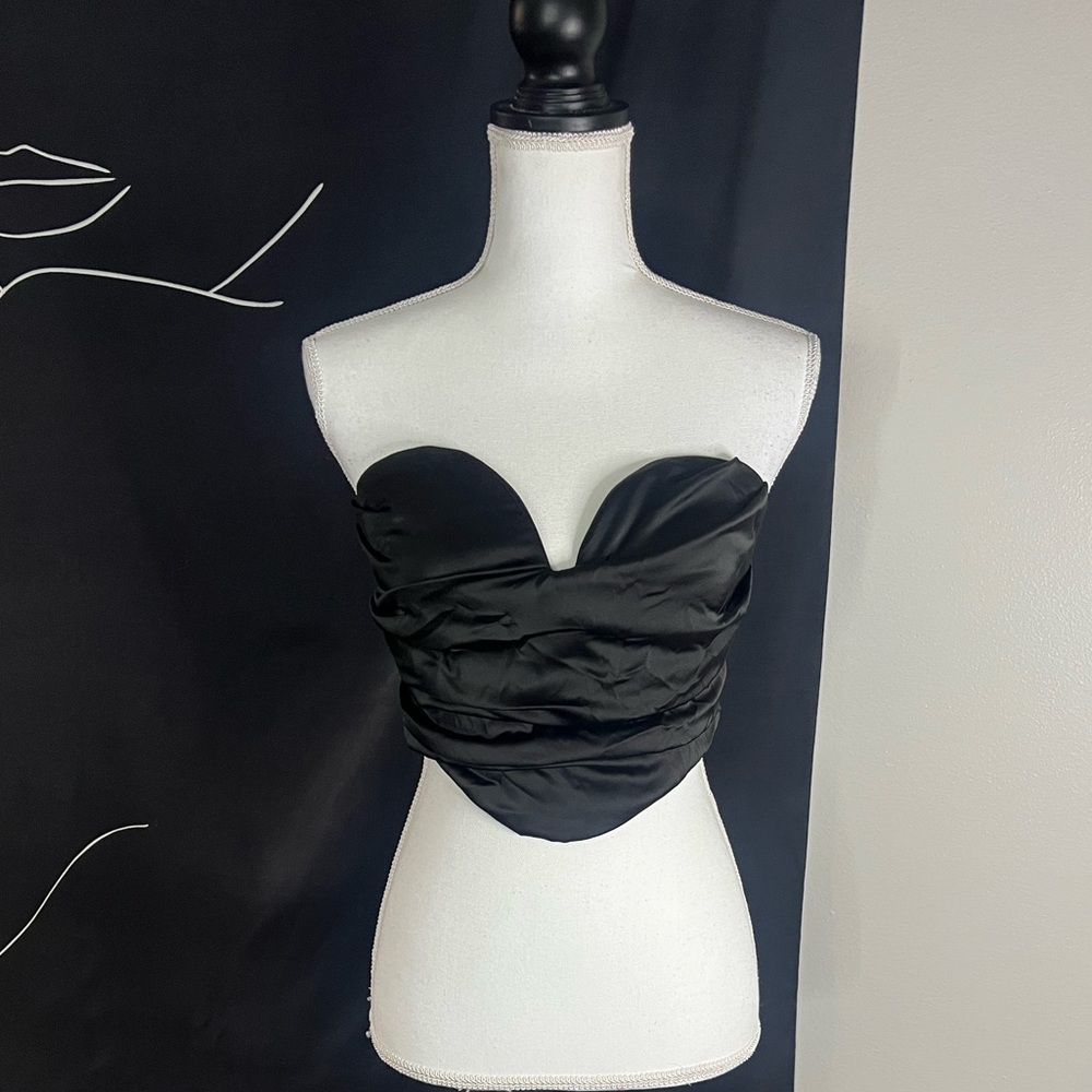 Fashion Nova Strapless Satin Top